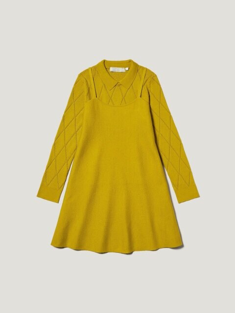 2ピースニットミニワンピース 2025gu冬値下げ女性2ピースニットミニワンピース