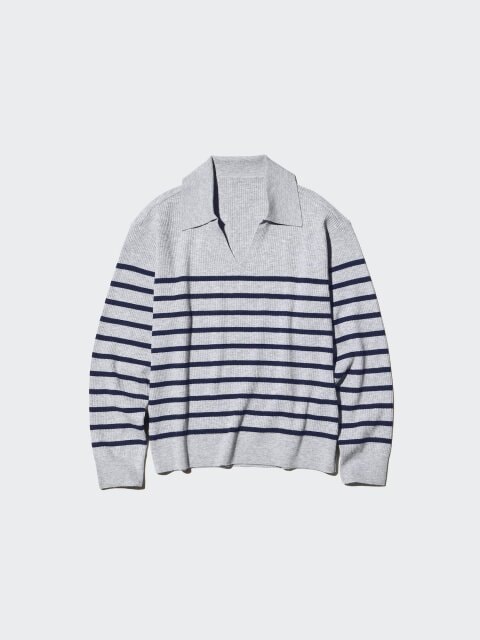 2025冬ユニクロ女性おすすめ新作ウォッシャブルニットリブポロセーター