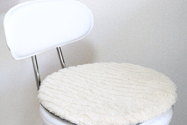 セリアの高見えするジャガードボア シートクッション ラウンド