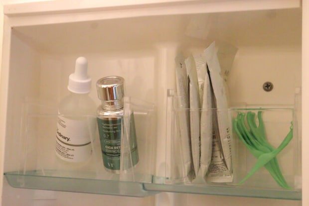 洗面鏡ナナメスタンド クリアー　使用例