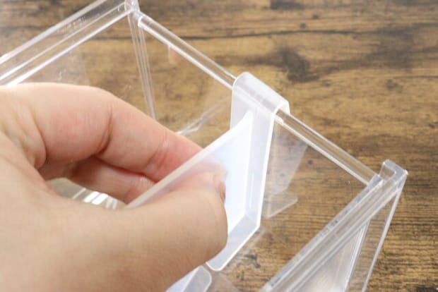 洗面鏡ナナメスタンド クリアー　仕切りが動く