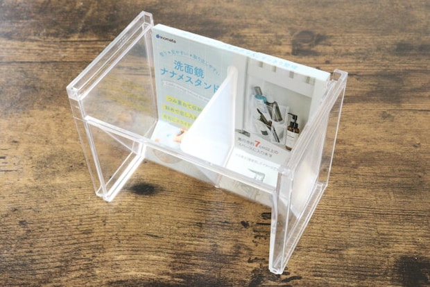 洗面鏡ナナメスタンド クリアー　収納グッズ