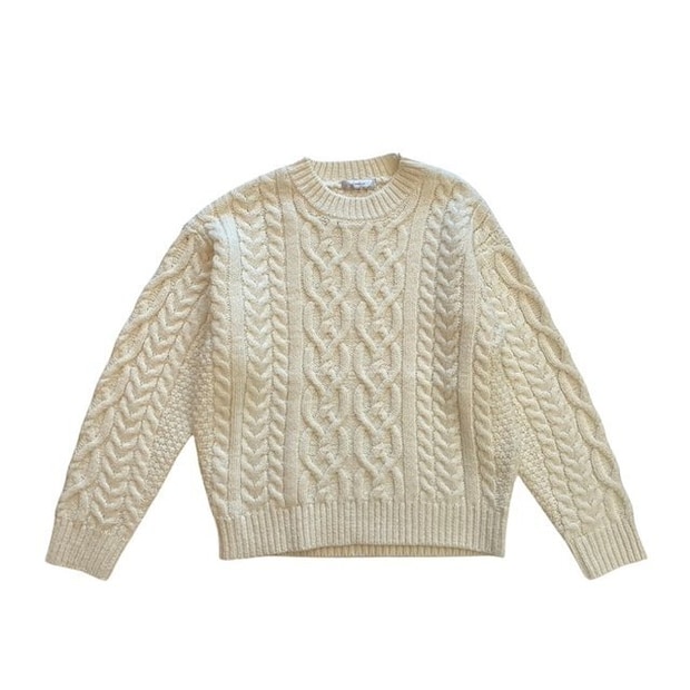 しまむらnatsukiアラン柄ニットプルオーバー