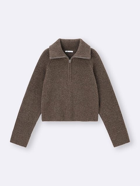 GU ネップハーフジップニットプルオーバー GUのネップハーフジップニットプルオーバー