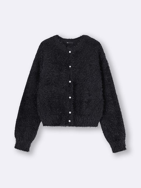 GU シャイニークルーネックカーディガン GUのシャイニークルーネックカーディガン