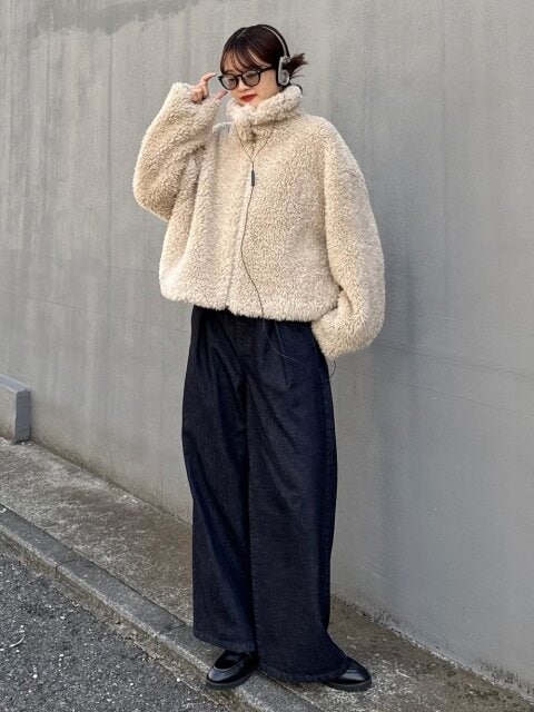 ボアブルゾンコーデ 2025冬大人可愛いボアブルゾンコーデ