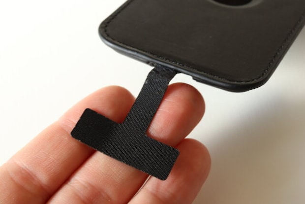 iPケース用 MagSafe対応ウォレット 落下防止タグ付き ブラック　落下防止タグ