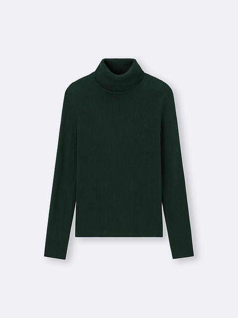 GUのリブタートルネックセーター