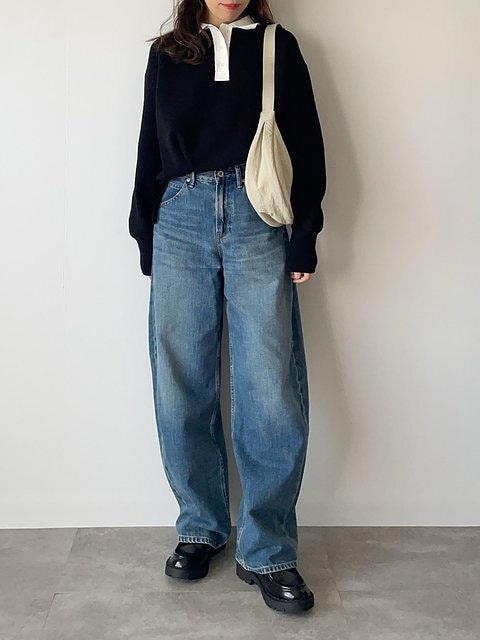 黒ニット コーデ 黒ニットコーデ2