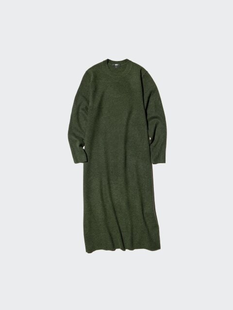 スフレヤーンワンピース 2025冬ユニクロレディーススフレヤーンワンピース