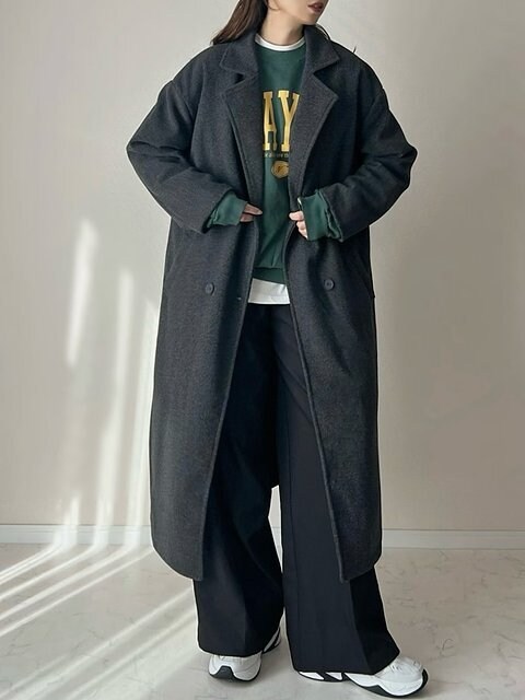 ロングコート コーデ ロングコートコーデ1