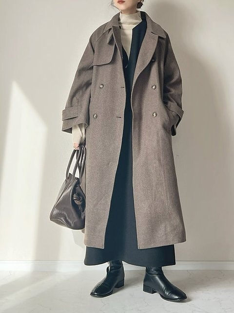 ロングコート コーデ ロングコートコーデ3