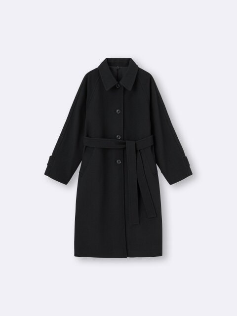 コージーメルトンバルマカーンコート 2025冬gu黒女性コージーメルトンバルマカーンコート