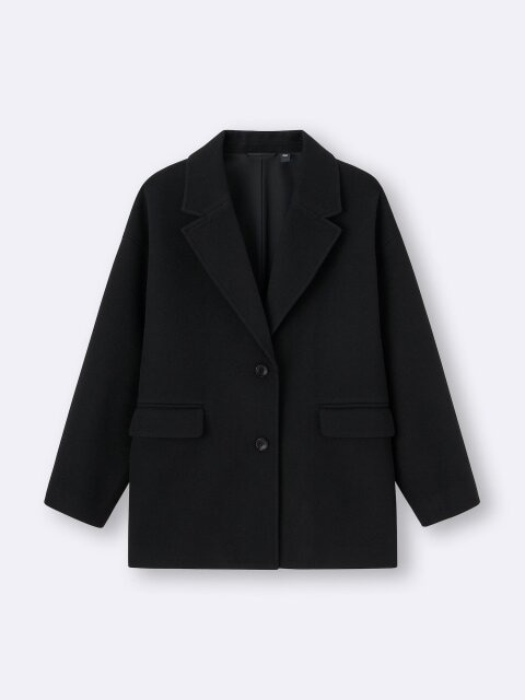 コージーメルトンハーフコート 2025冬gu黒女性コージーメルトンハーフコート