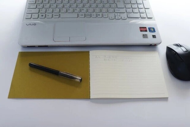 ダイソー　B6横型ノート（40枚、A罫、プレミアムシリーズ、ストロー）　使用例