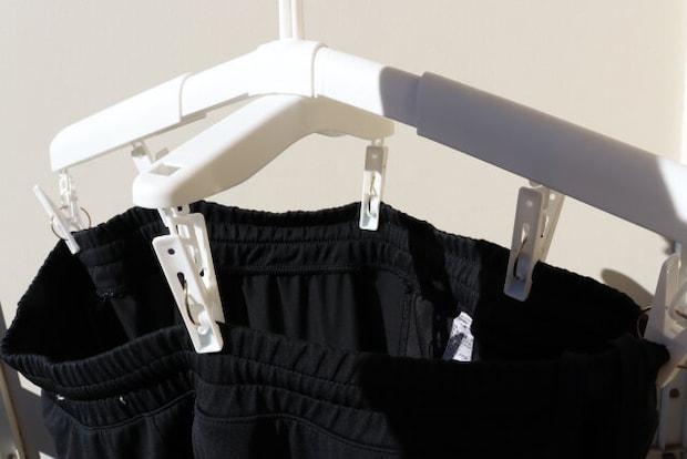 ダイソー スライド回転ハンガー(ピンチ6個付) ダイソーの乾きやすいスライド回転ハンガー(ピンチ6個付)