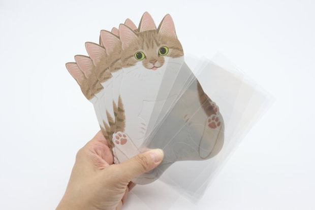 セリアのギミックギフトバッグ 5P キャット シール付きの内容