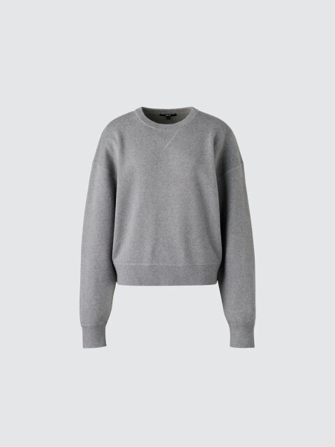 スムースコットンクルーネックセーター 2025ユニクロ女性おすすめグレーニットスムースコットンクルーネックセーター