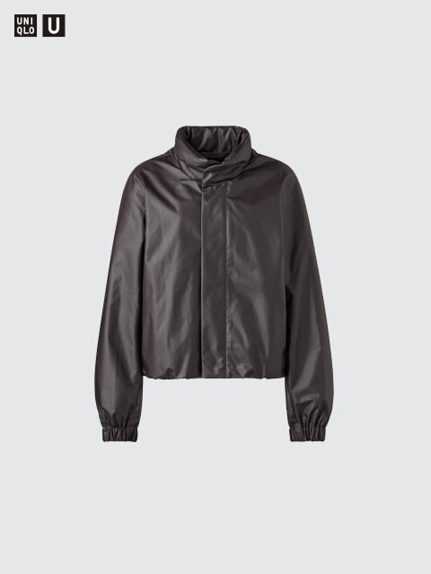 コーティングショートブルゾン ユニクロコラボ値下げアウターコーティングショートブルゾン