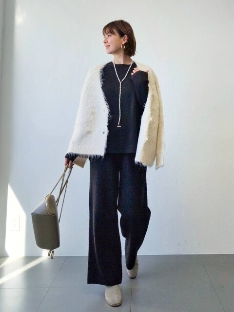 きれいめパンツコーデ 2025冬大人女性ニットアップきれいめパンツコーデ