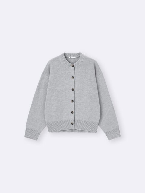 スウェットライクニットドルマンスリーブカーディガン 2025gu大人女性おすすめスウェットライクニットドルマンスリーブカーディガン