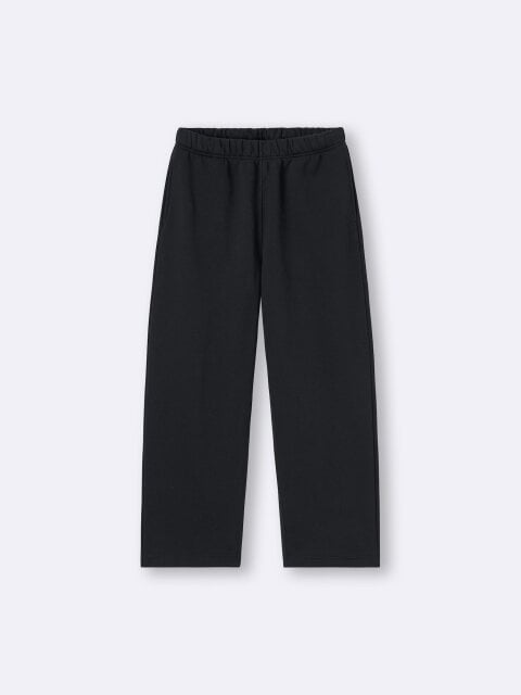 ヘビーウェイトスウェットワイドストレートパンツ 2025gu大人女性おすすめ黒ヘビーウェイトスウェットワイドストレートパンツ