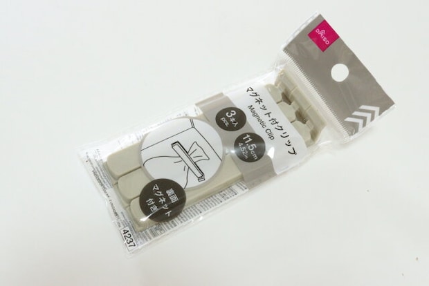 マグネット付クリップ（3本、11.5cm）　キッチングッズ