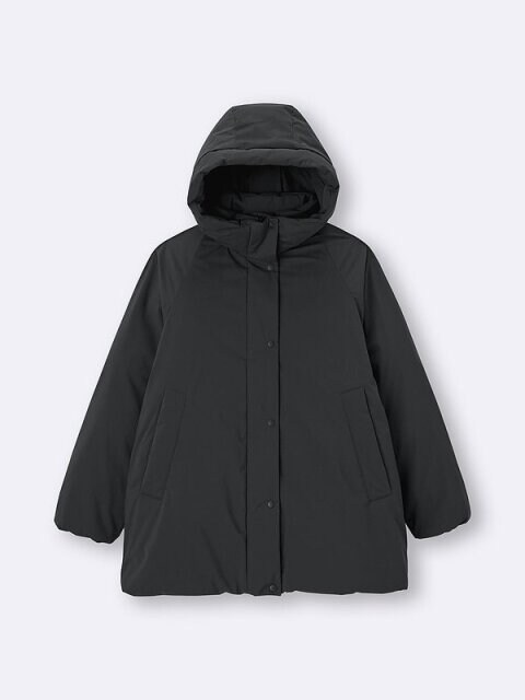 GUのウォームパデッドステッチレスコート