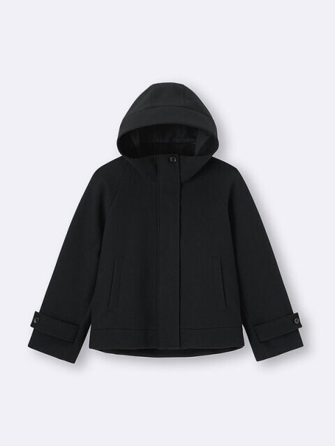 GUのコージーメルトンショートフーディコート