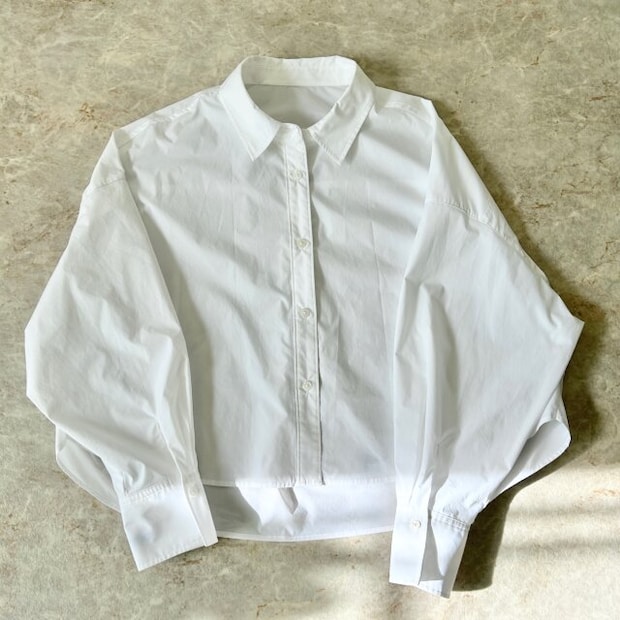 PLSTタイプライタークロップドシャツ　WHITE