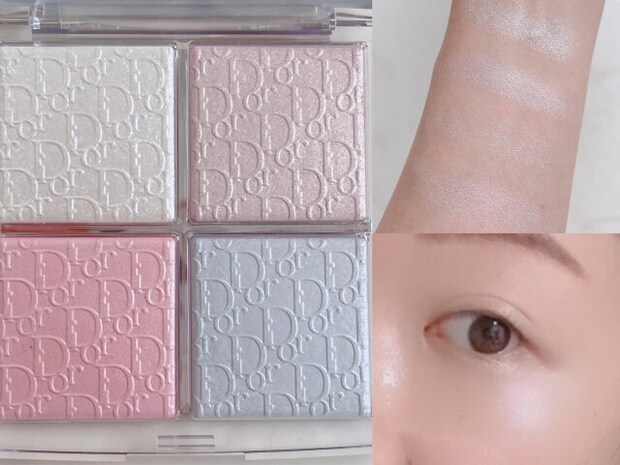 DIOR バックステージ グロウ マキシマイザー パレット 002 フロステッドオパールグロウ　スウォッチ