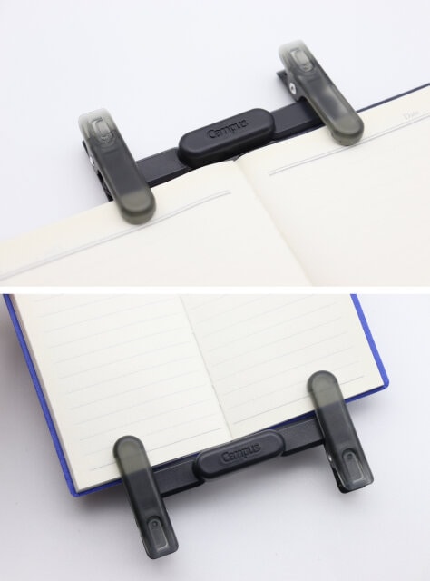 キャンパス ペンのように持ち運べるブッククリップ上下使用例