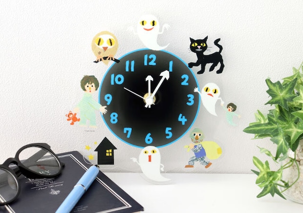 ねないこ だれだ おばけたちが集う 光るアクリル時計
