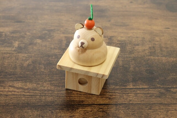 木製鏡餅台座　木製鏡餅 クマ　組み合わせ