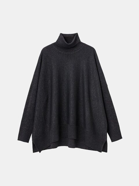 PLSTのラメポンチョセーター