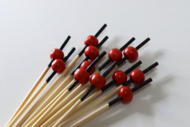 竹製ピックス（かんざし、12本）　デザイン