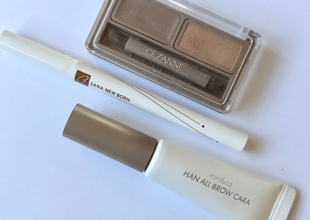 サナ ニューボーン　シューティングリキッドアイブロウ 03 セザンヌ　アイブロウワックス＆パウダー　W1 ロムアンド　ハンオールブロウカラ　モダンベージュ