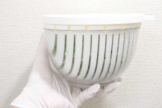 保存できる蓋付ザルボウル　水切り