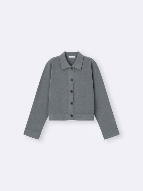 GUのミラノリブポロカーディガン