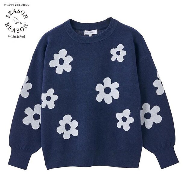 しまむらの花柄ニットプルオーバー（SEASON REASON）