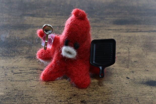 飾りボタン 2P　ぬい用スキレット　使用例