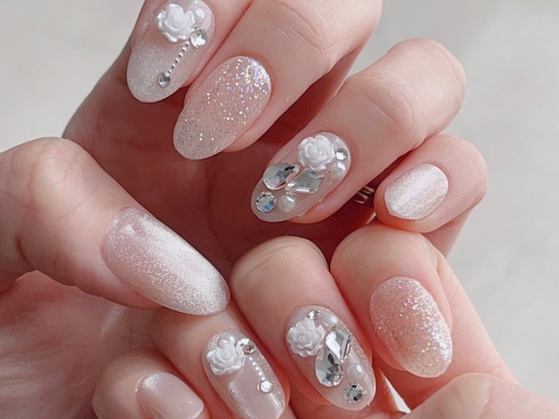 ダッシングディバ マジックプレス ジェルネイルチップ　貼った状態