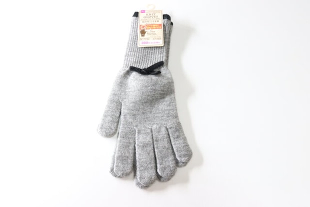 指穴付ニット手袋（ライン・リボン）　パッケージ