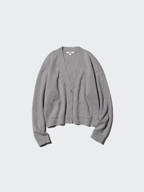 2025ユニクロ年末年始女性おすすめスムースコットンVネックショートカーディガン