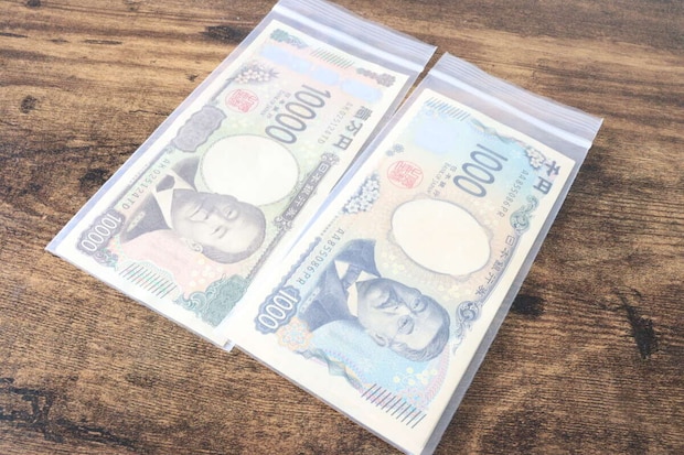 セリアのお札サイズ チャック付ポリ袋 縦型 10枚にお金を入れる