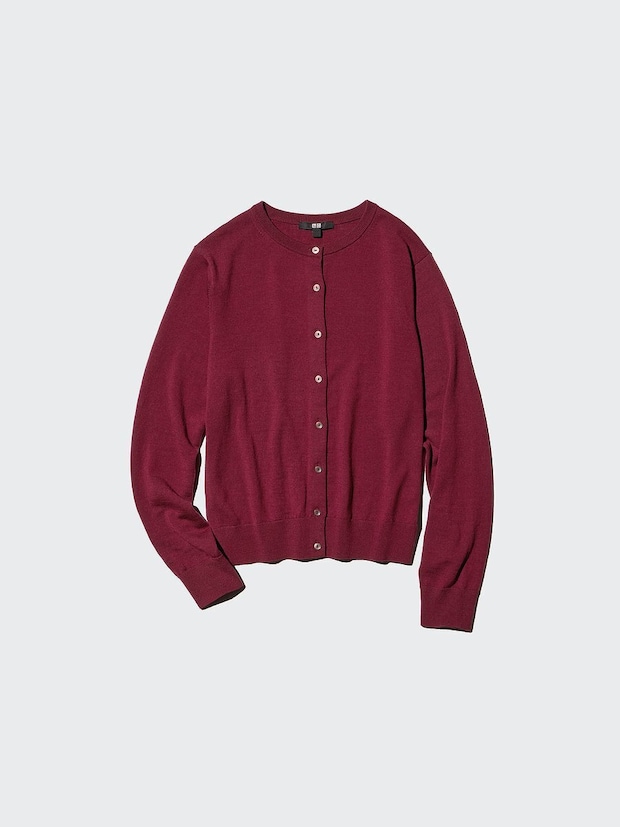 ユニクロのメリノクルーネックカーディガン