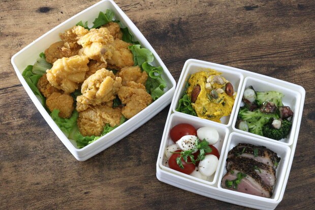 ダイソー　イノマタ　オードブルボックス　盛り付け例