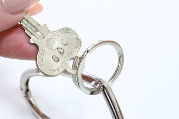 メタリックハートカラビナキーホルダー　リング