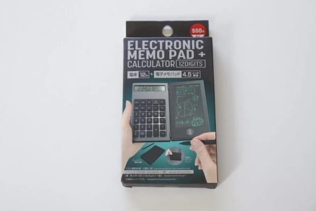 ダイソーのELECTRONIC MEMO PAD＋CALCULATOR 12DIGITS