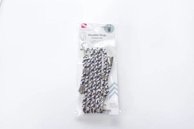ダイソー ショルダーストラップ(アウトドアコード) ダイソーのショルダーストラップ(アウトドアコード)のパッケージ